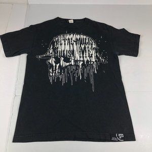 Y2K Metal Mulisha Shirt Mens Small Black & White Big Print Helmet Spell Out Logo